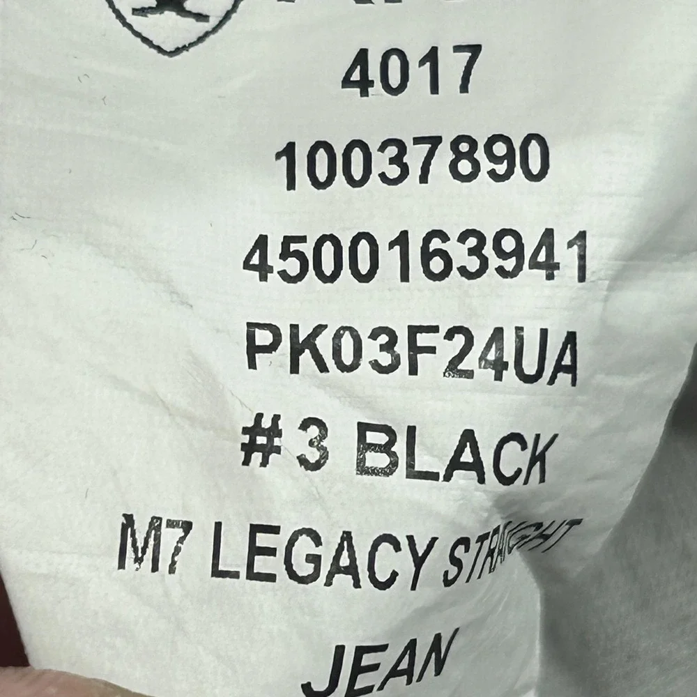 Ariat M7 Legacy Jeans Mens 30x32 Black Slim Straight Stretch Denim Dark Wash